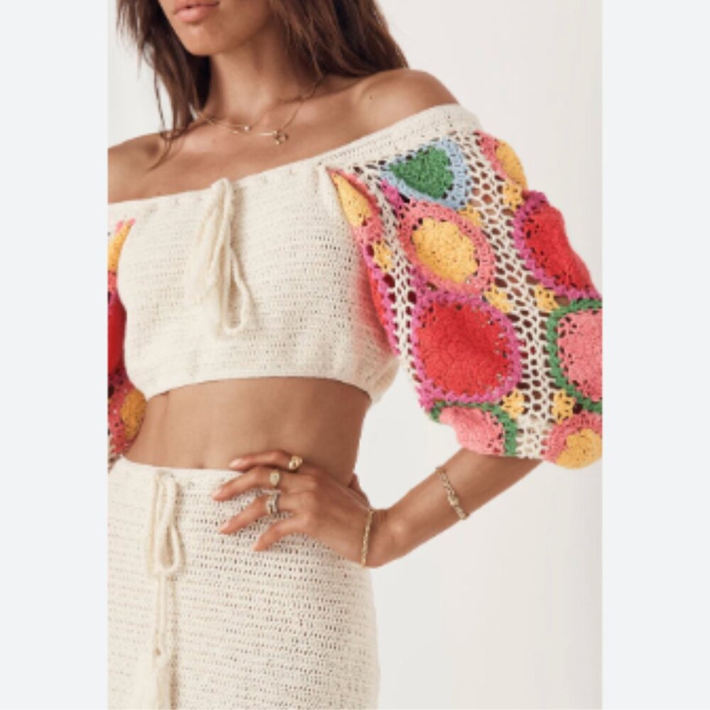 Spell Let the sunshine crochet rainbow crop L - Picture 2 of 12